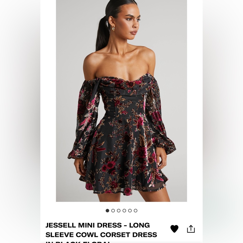 Gray flower corset dress